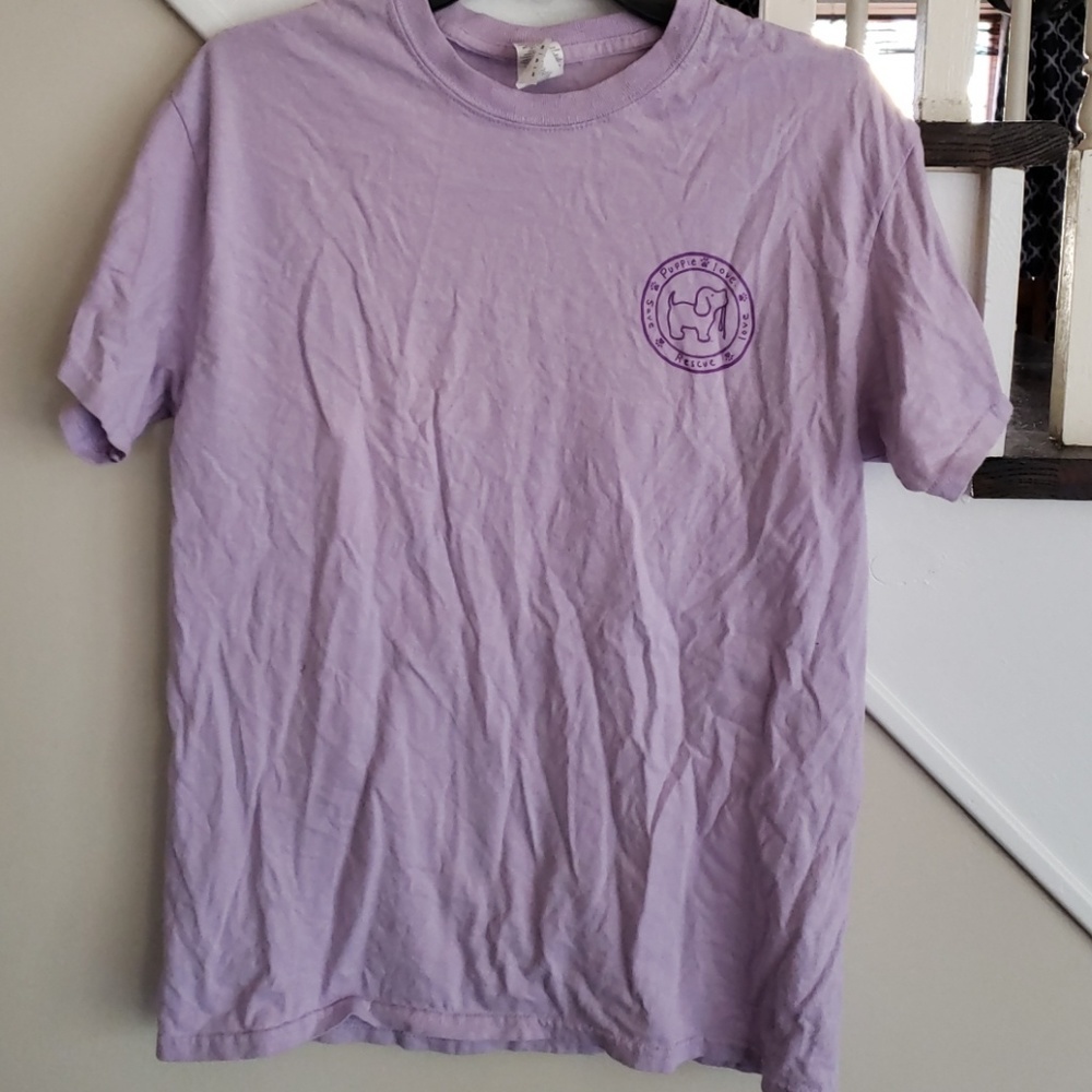 Lavender puppie love short sleeve tshirt